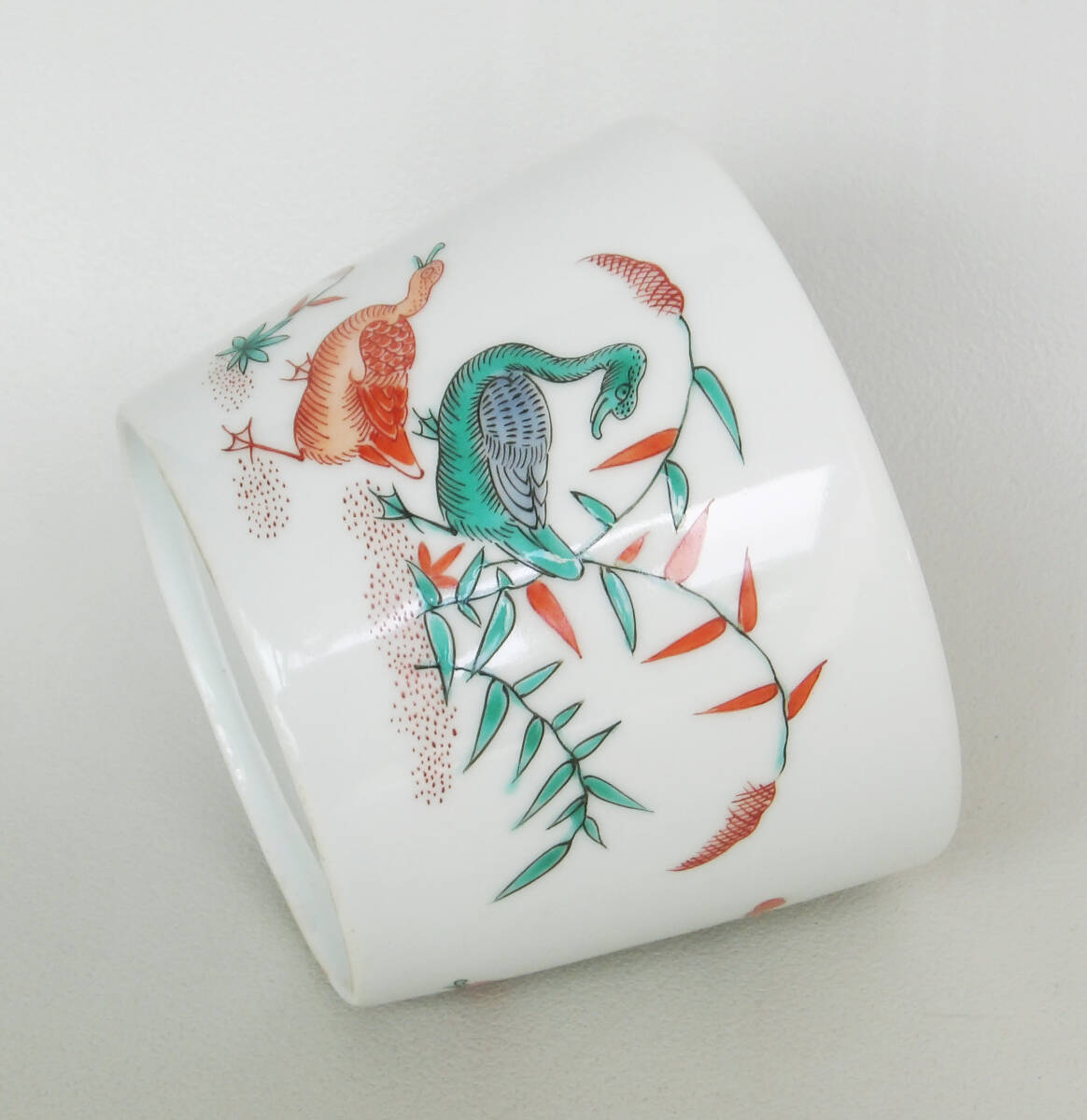 色絵　鴨の図　大振り蕎麦猪口_画像5