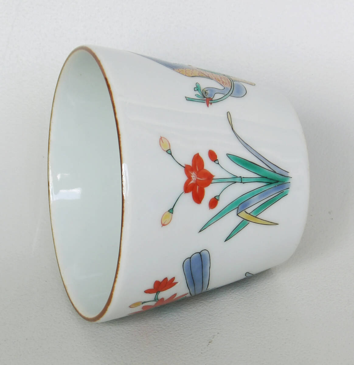 色絵　鳳凰の図　蕎麦猪口_画像3