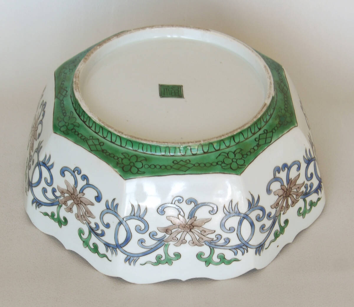 色絵　瓜の図　輪花鉢_画像7