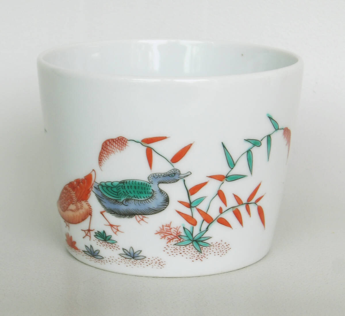 色絵　鴨の図　大振り蕎麦猪口_画像3