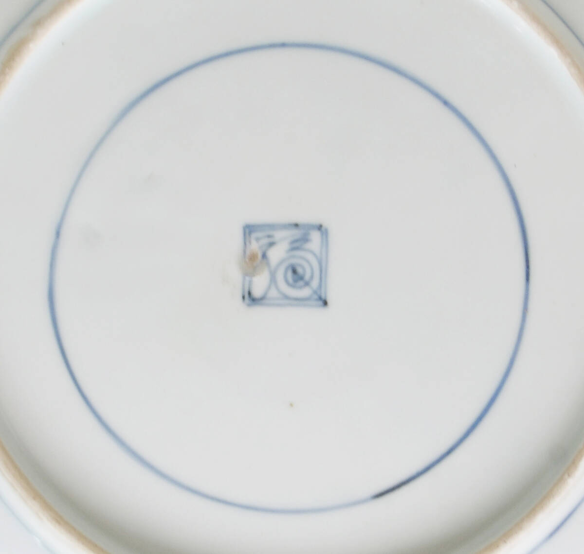 染付　陽刻　鴛鴦の図　中皿_画像7