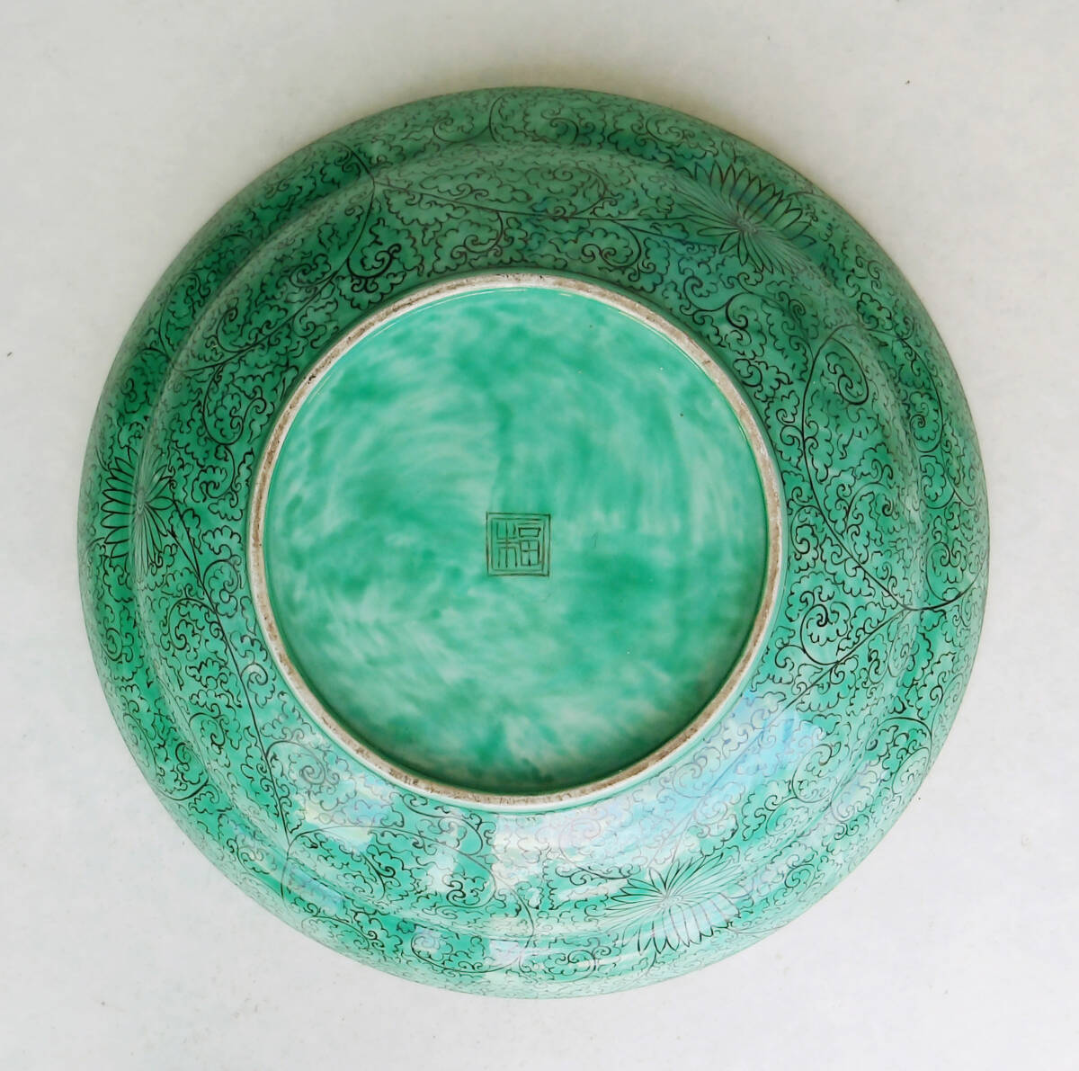 色絵　花の図　大皿_画像6