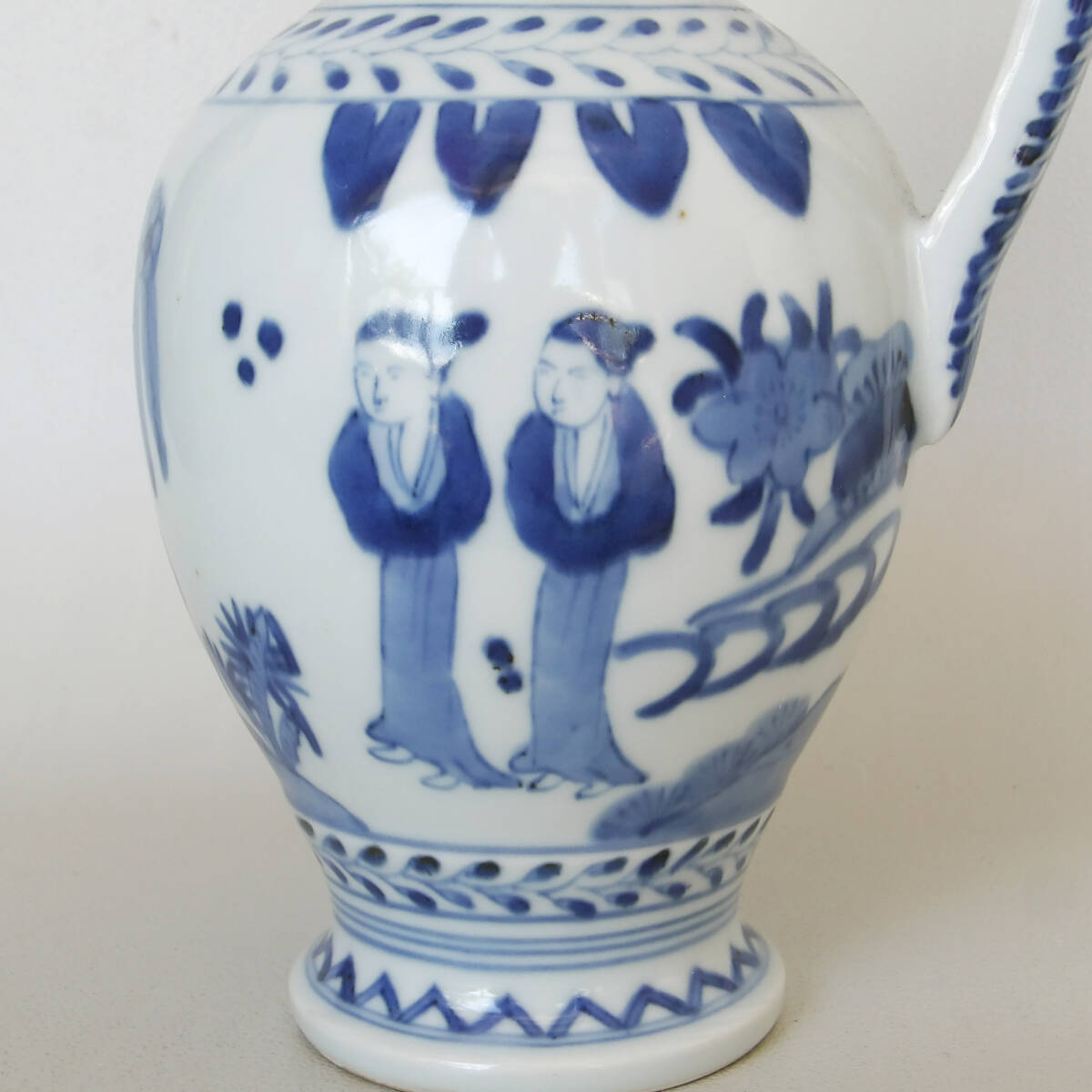 染付　人物の図　水注_画像2