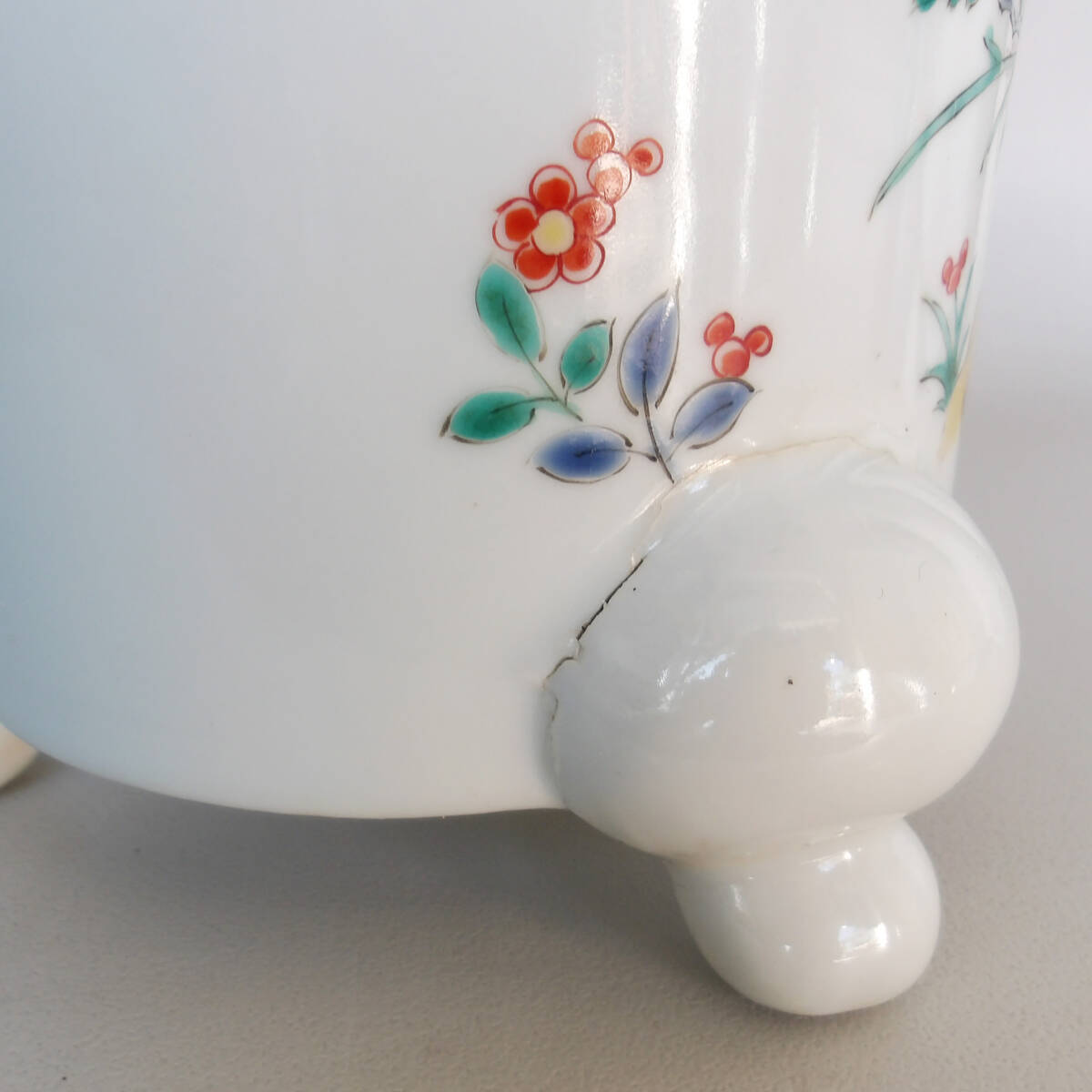 色絵　花鳥の図　蘭鉢　盆栽_画像9