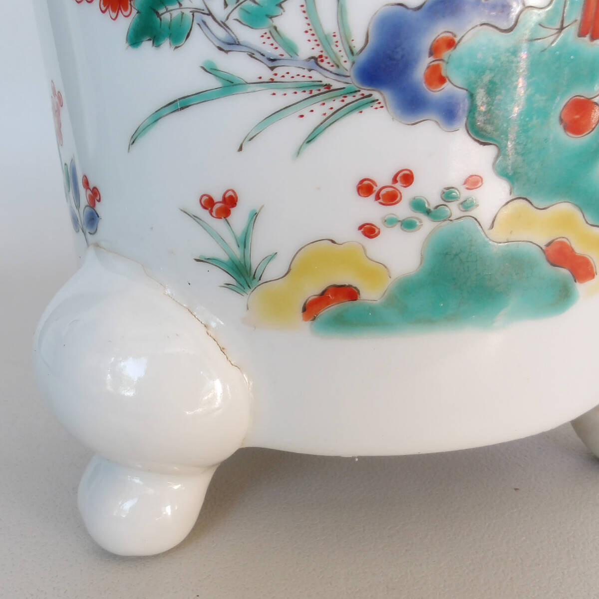 色絵　花鳥の図　蘭鉢　盆栽_画像10