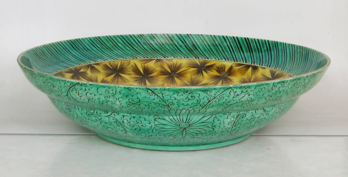 色絵　花の図　大皿_画像5