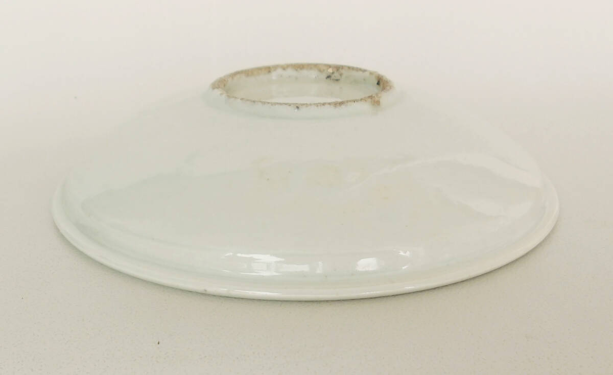 染付　風景と鳥の図　中皿_画像7