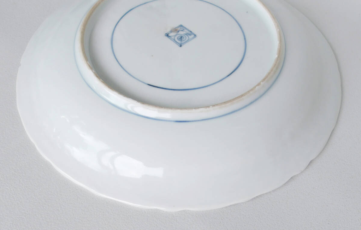 染付　陽刻　鴛鴦の図　中皿_画像10