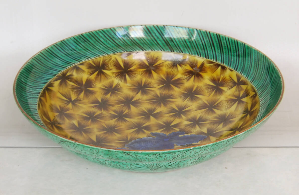 色絵　花の図　大皿_画像4