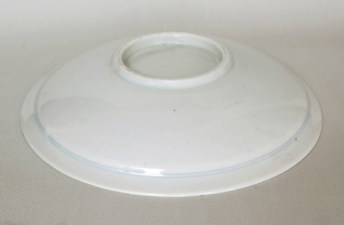 染付　楼閣　山水　帆船　人物の図　中皿_画像8