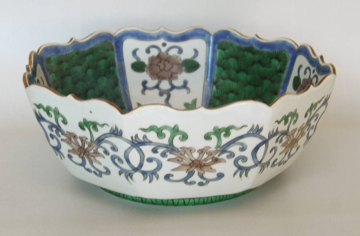 色絵　瓜の図　輪花鉢_画像6