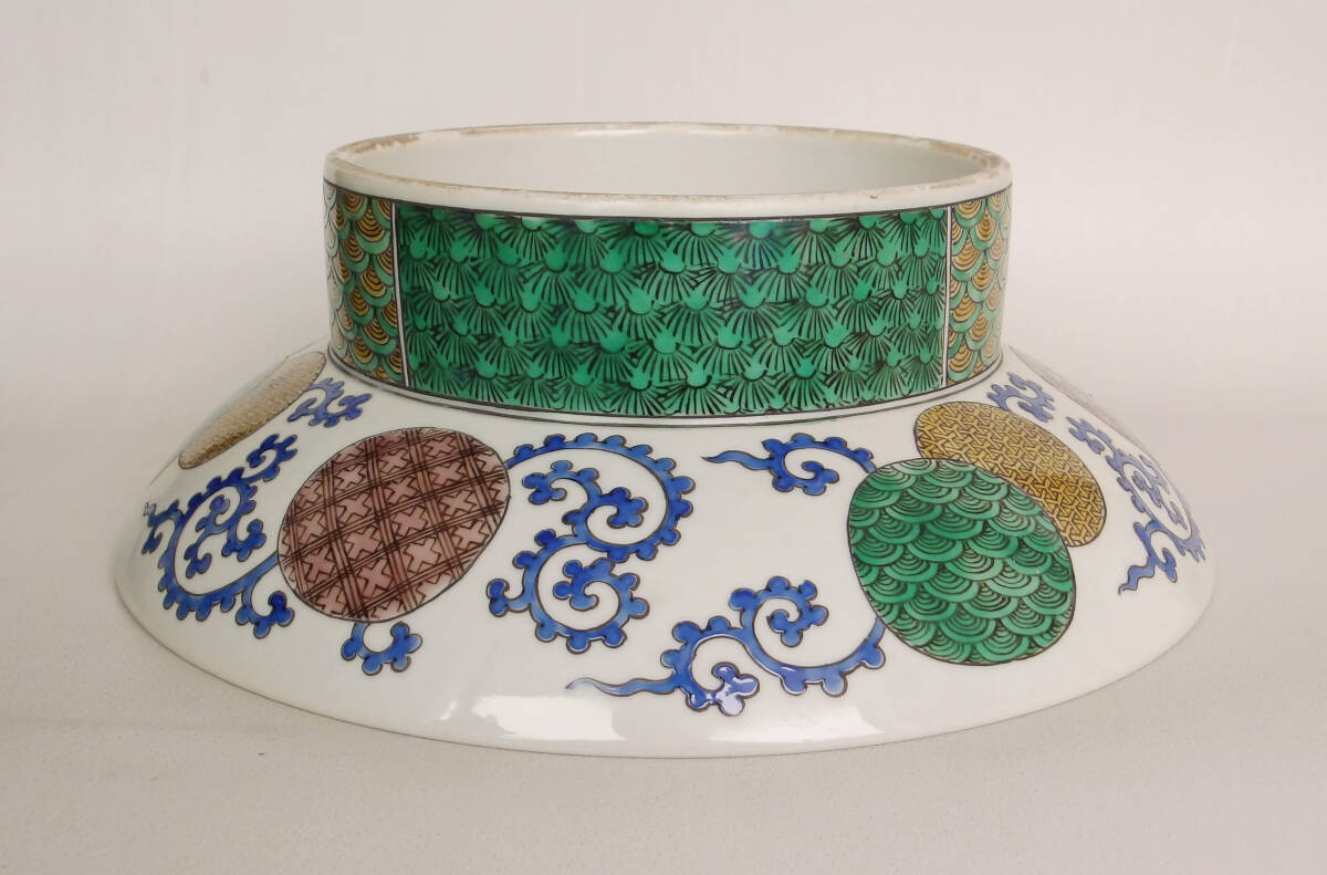 色絵　孔雀の図　高足大皿_画像10