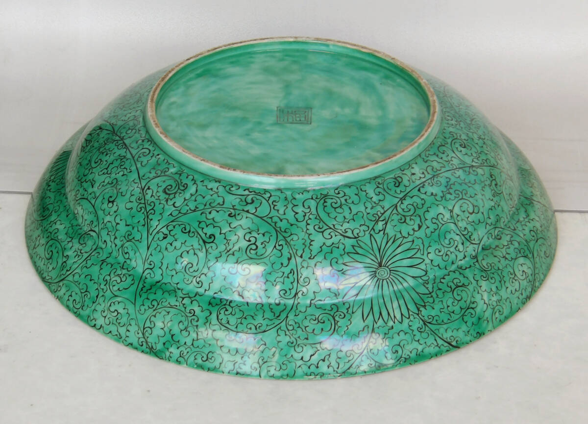 色絵　花の図　大皿_画像8