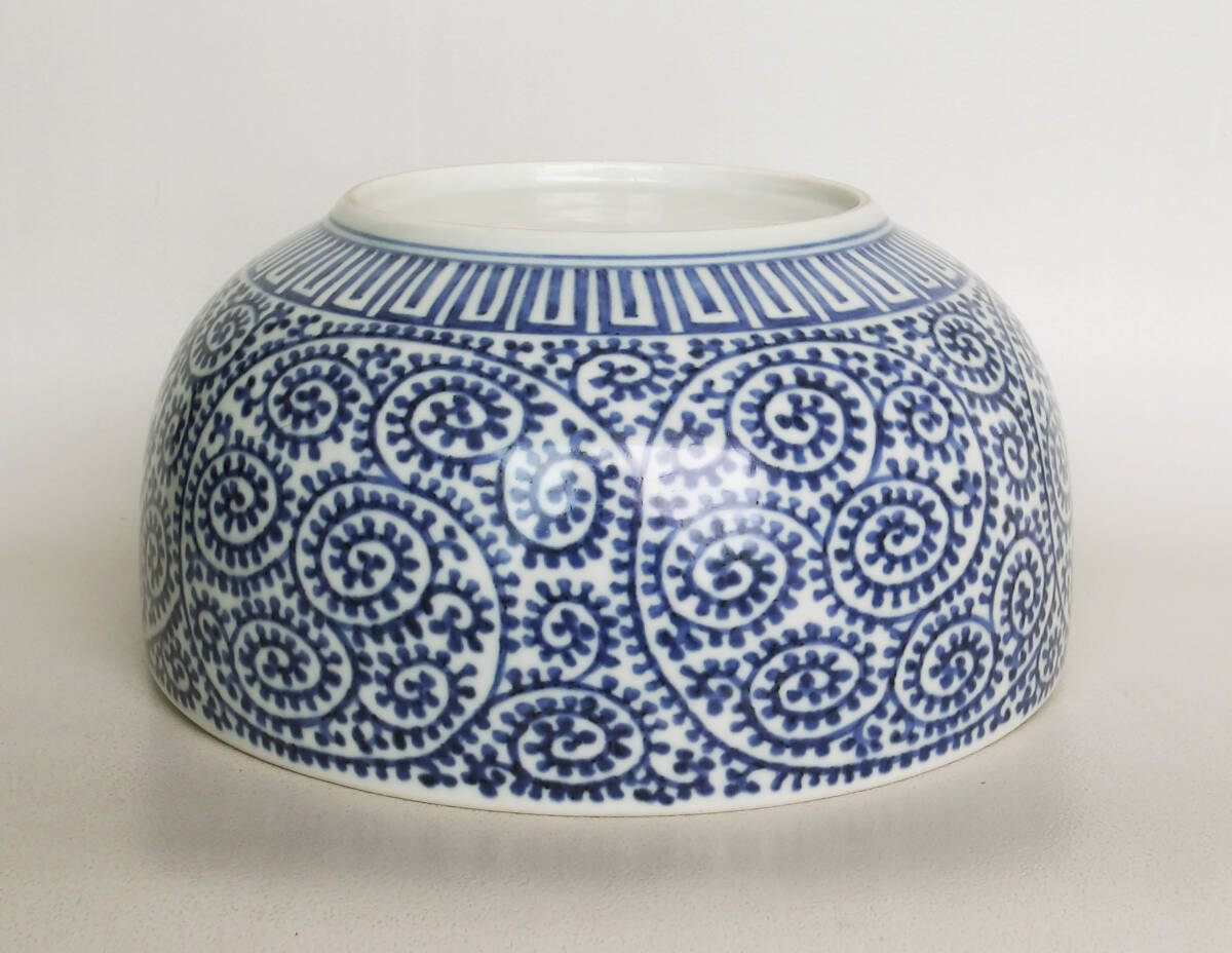 染付　蛸唐草の図　大鉢_画像6