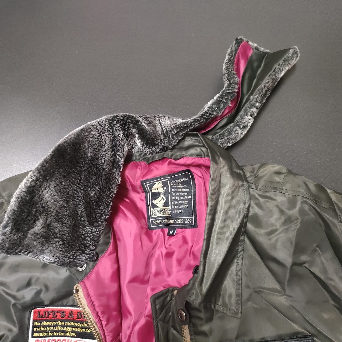 送料無料 美品 SIMPSON フライトジャケット ライディングジャケット シンプソン_画像8