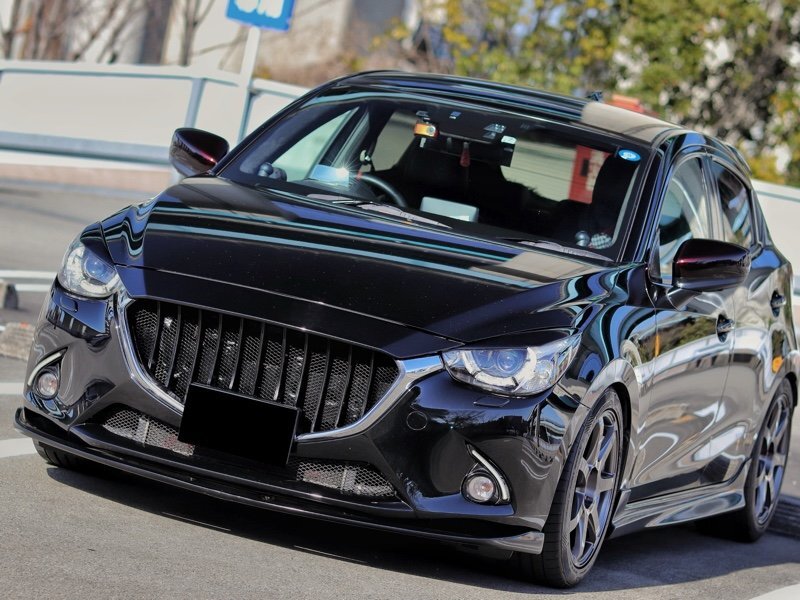 [特価/未使用/黒塗装]★Stage21/セレブリップ★DJ3AS/DJ5AS/DJ5FS/DJLFS デミオ 13C/13S/15C/15S等用FRP製エアロフロントリップ [D/DMOE]_画像1