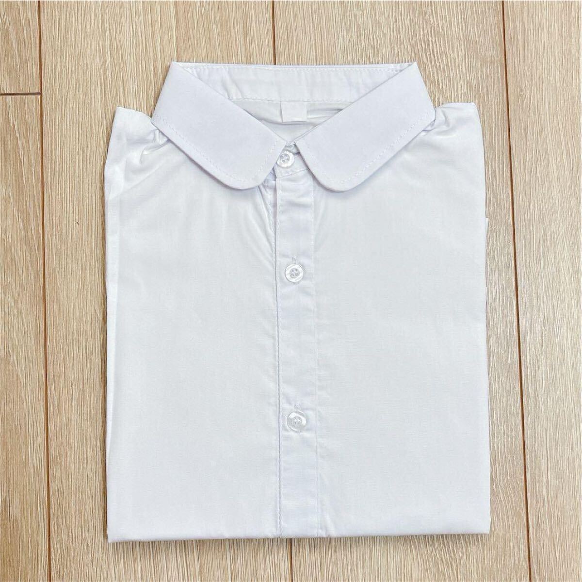 シャツ ブラウス 男の子 女の子 150 白 長袖 ノーマル 丸襟 シンプル フォーマル 制服 発表会 お稽古 卒園式 入学式 冠婚葬祭_画像4