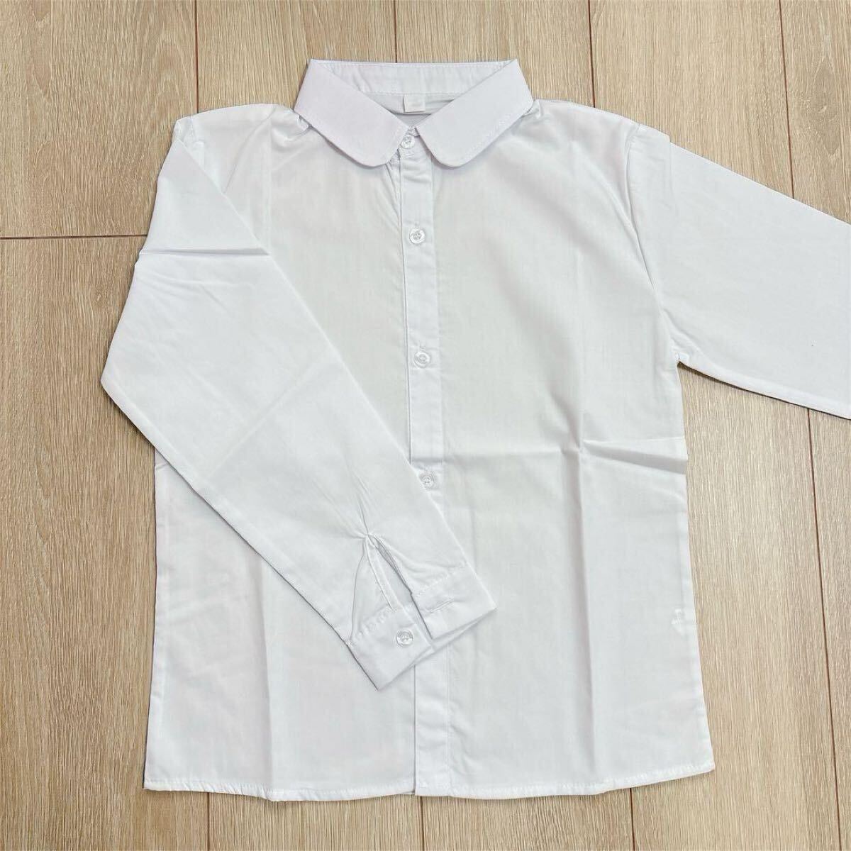シャツ ブラウス 男の子 女の子 150 白 長袖 ノーマル 丸襟 シンプル フォーマル 制服 発表会 お稽古 卒園式 入学式 冠婚葬祭_画像5