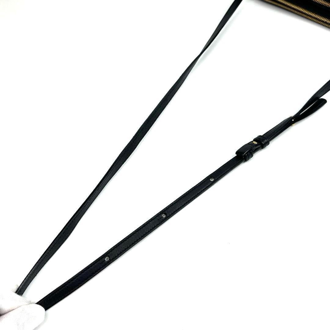 1円～■CELINE セリーヌ ショルダーバッグ クロスボディ 肩掛け 斜め掛け トリオ スモール ゴールド金具 黒 革 メンズ レディース 男女兼用_画像10