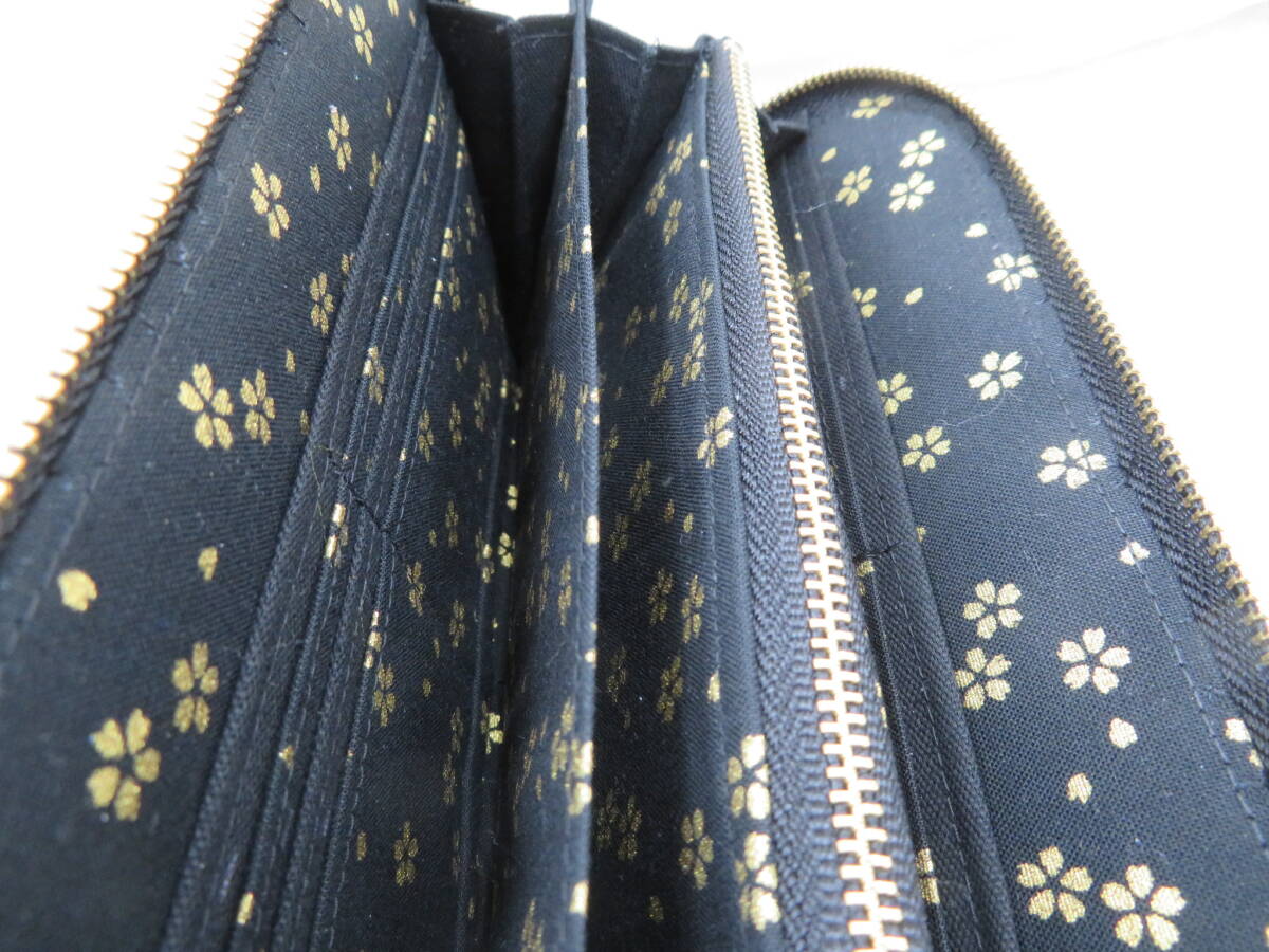 和柄　金襴　 流水に八弁花 　ラウンド長財布　ハンドメイド_画像3