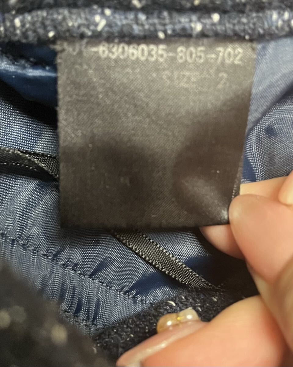 theoryセオリー ストレートニットパンツ霜降りネイビーウエストゴム ワイドパンツ_画像4