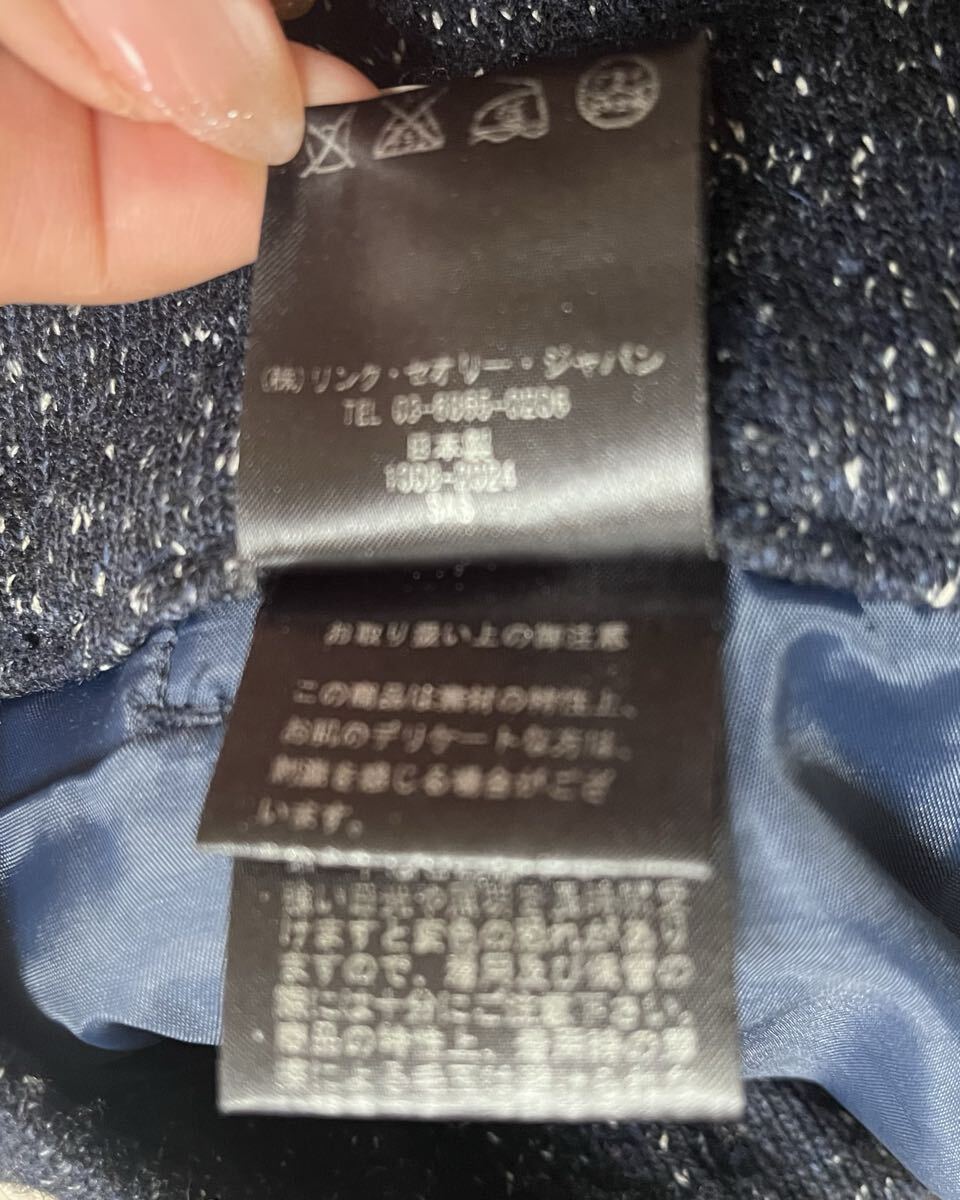 theoryセオリー ストレートニットパンツ霜降りネイビーウエストゴム ワイドパンツ_画像5