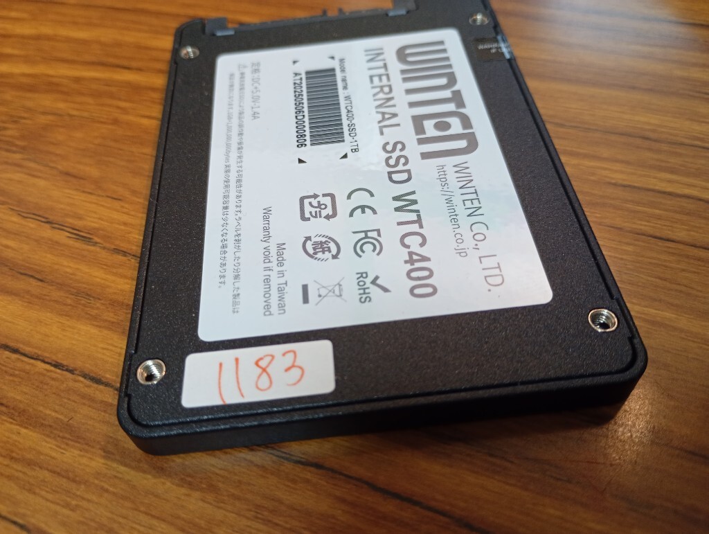 ■ SSD ■ 1024GB ＝ 1TB （1183時間）　WINTEN　WTC400　正常判定　管29_画像6