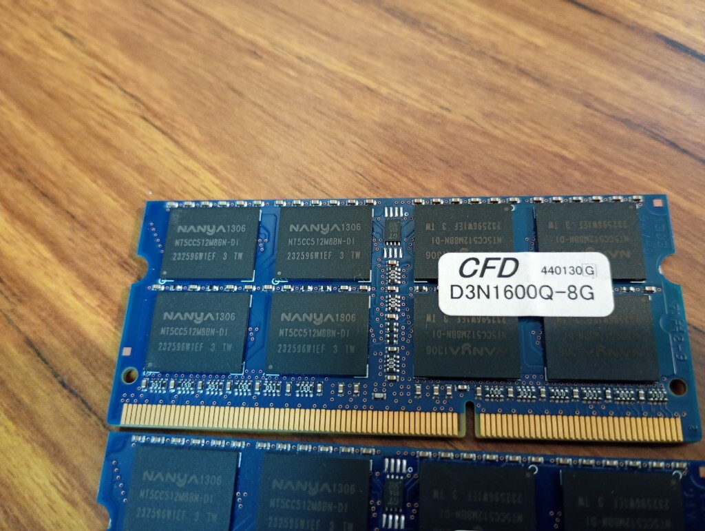▲【1.5v】 合計16GB（8GB×2枚)　PC3-12800S　▲elixirブランド　NANYA製　NANYAチップ　CFD提携以降　類▲③④ 1349_画像5