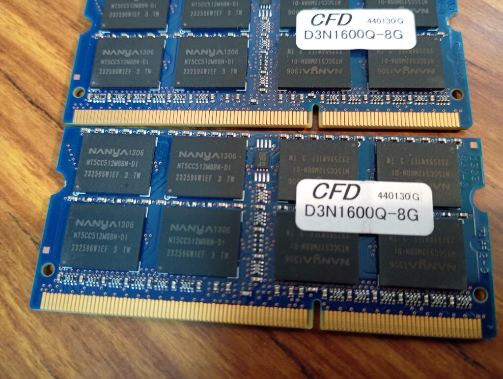 ▲【1.5v】 合計16GB（8GB×2枚)　PC3-12800S　▲elixirブランド　NANYA製　NANYAチップ　CFD提携以降　類▲③④ 1349_画像6