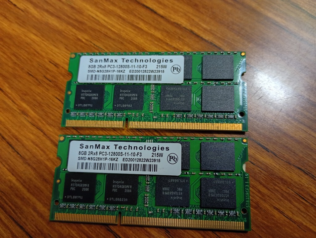 ■【1.5v】 合計16GB(8GB×2枚) PC3-12800S ■SanMax hynix チップ 類■①②_画像2