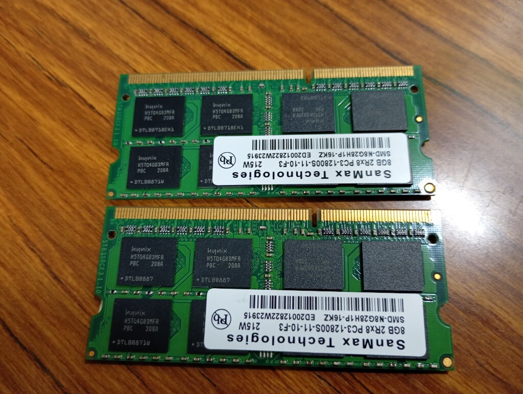 ■【1.5v】 合計16GB(8GB×2枚) PC3-12800S ■SanMax hynix チップ 類■①②_画像9