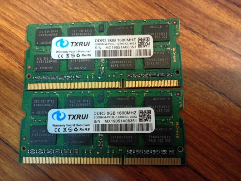 深セン TXRUI 同興瑞 【低電圧】 合計16GB（8GB×2枚)　PC3L-12800S　Samsungチップ　中上級者向け　送料無料_画像1