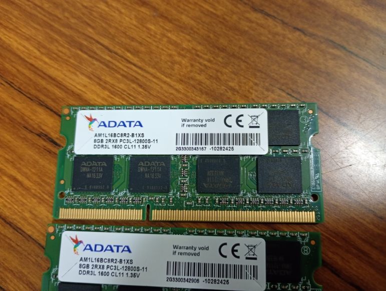 ADATA 白 【低電圧】 合計16GB（8GB×2枚)　PC3L-12800S　マウスコンピュータを退職のペア　送料無料_画像2