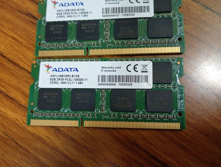 ADATA 白 【低電圧】 合計16GB（8GB×2枚)　PC3L-12800S　マウスコンピュータを退職のペア　送料無料_画像3