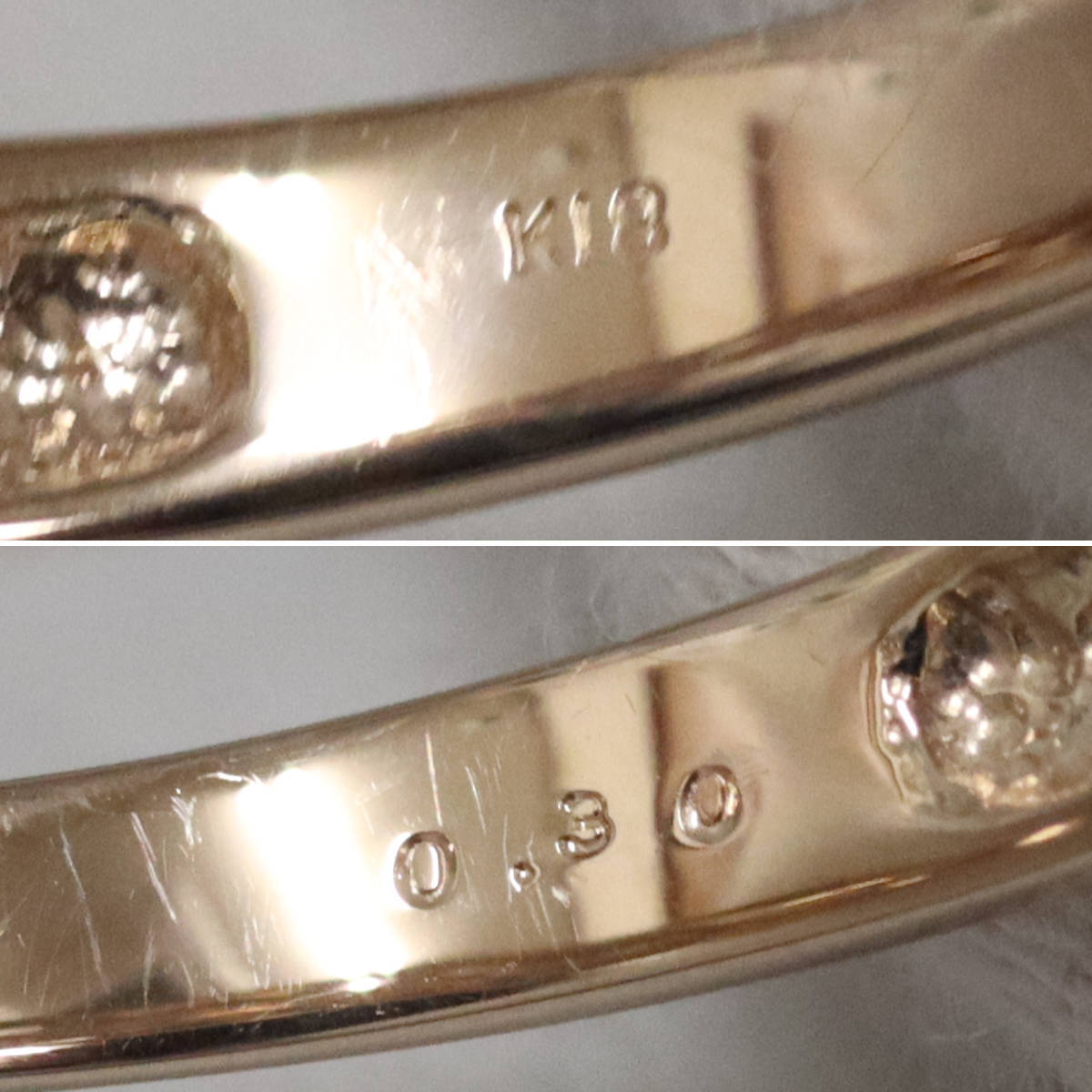 K18PGダイヤモンドリング D0.30 2.5g #11 ピンクゴールド_画像7