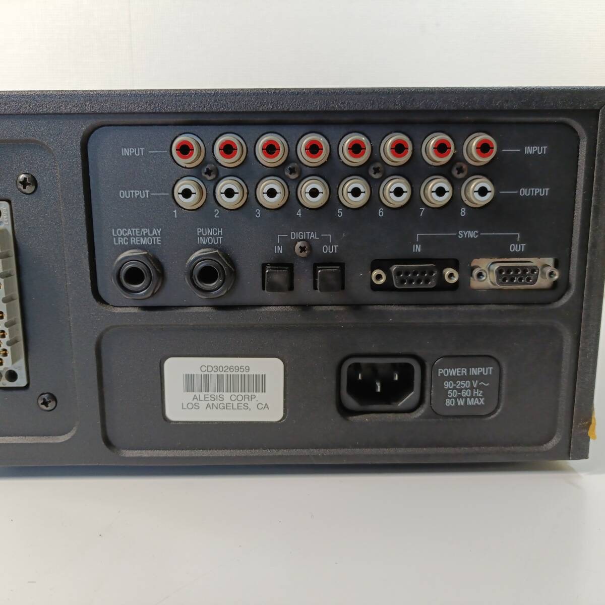 ALESIS アレシス ADAT XT 8TRACK DIGITAL AUDIO RECORDER デジタルトラックレコーダー 中古 匿名配送 通電確認済み 通電OK 現状品_画像9