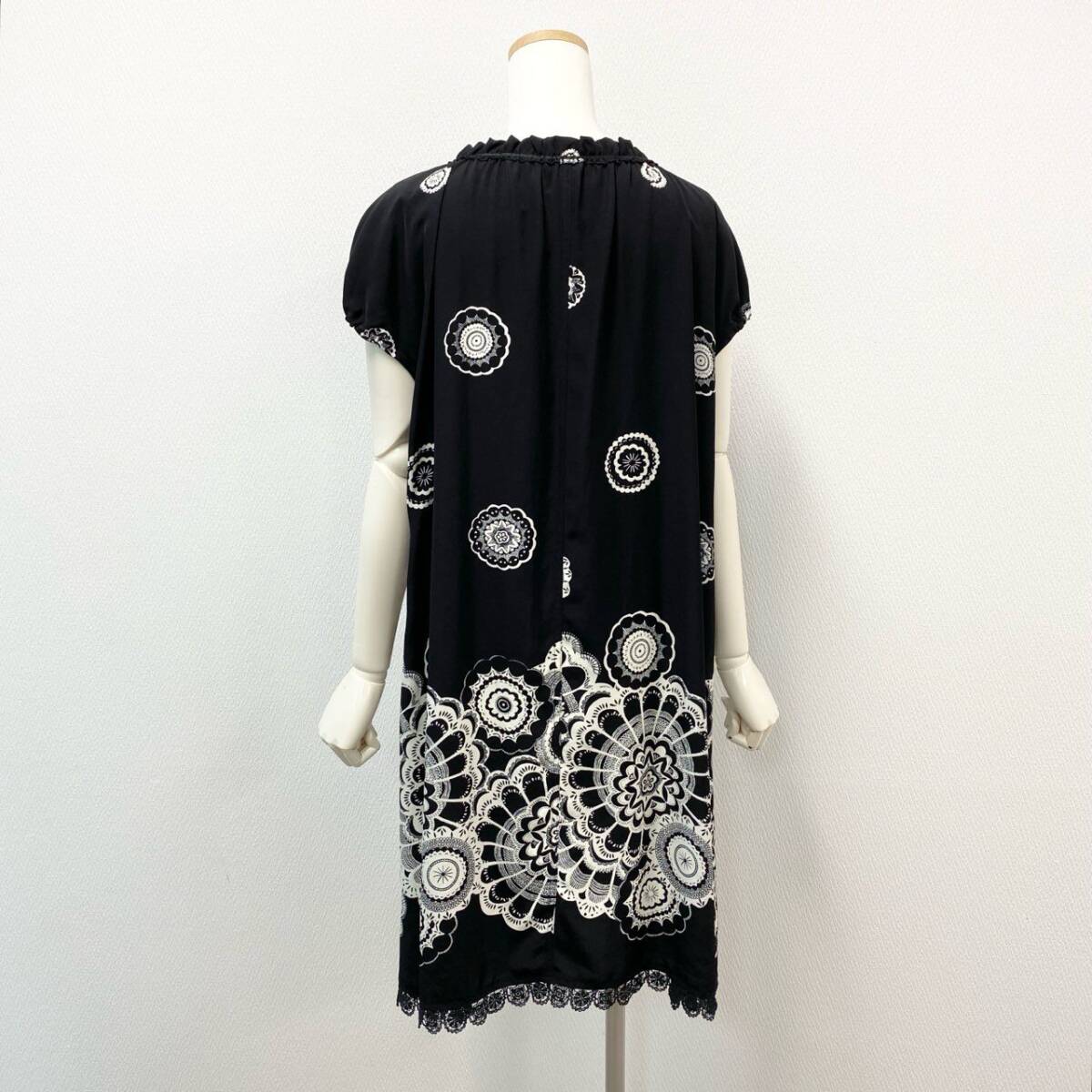 59k1《未使用品》タグ付 TOKUKO 1er Vol トクコプルミエヴォル 日本製 花柄プリント ワンピース ドレス レース 9 M レディースo07t_画像3