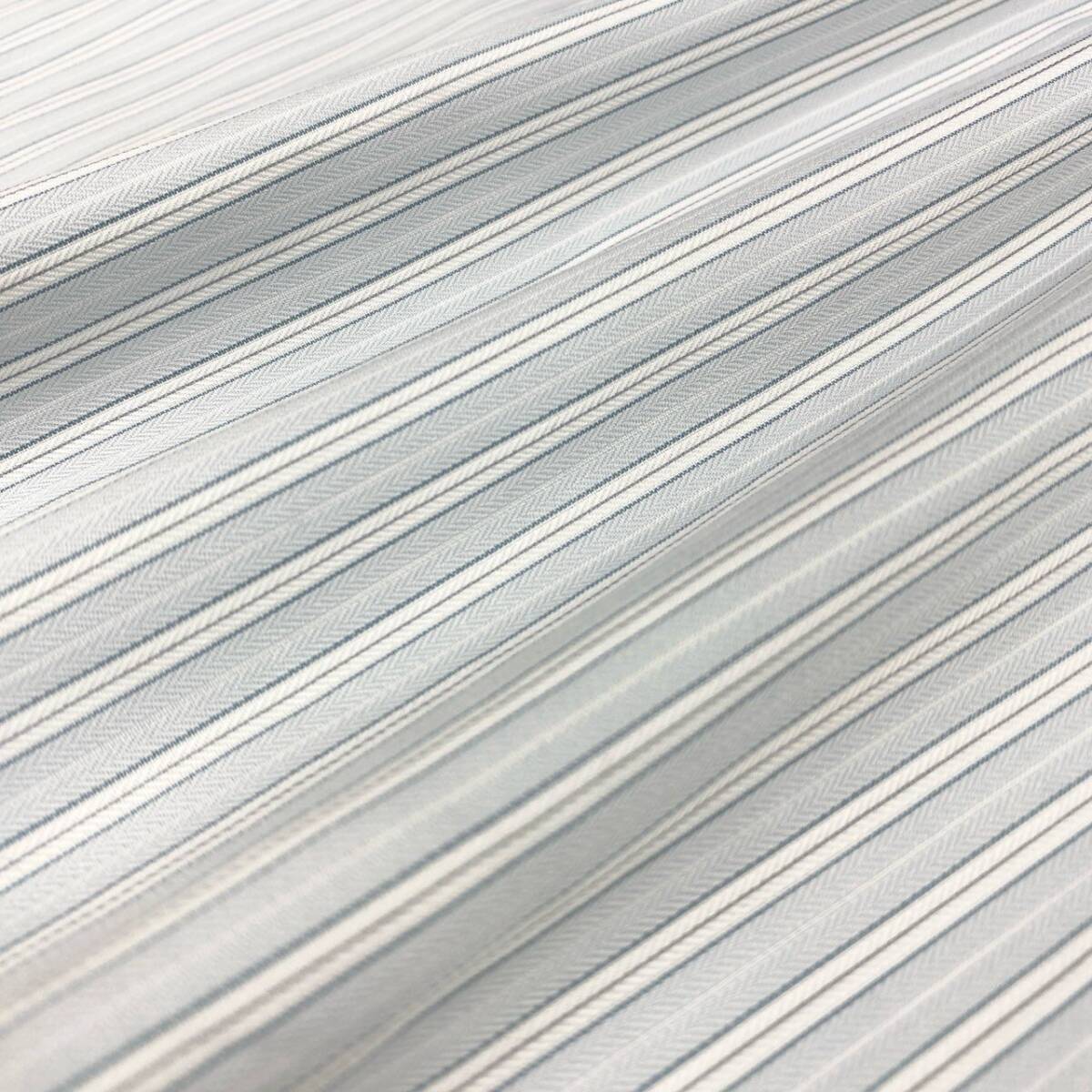 31k2 Ermenegildo Zegna エルメネジルドゼニア 長袖 ドレスシャツ ビジネス フォーマル 41 Lサイズ相当 ブルー コットン メンズo07t_画像5