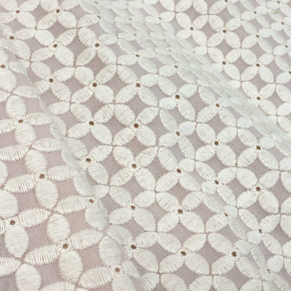 47k5 TOCCA トッカ CLOVER クローバードレス ノースリーブワンピース 総柄 刺繍 ウエストリボン OPTOYM0250 0 ピンク オフホワイトo07t_画像7