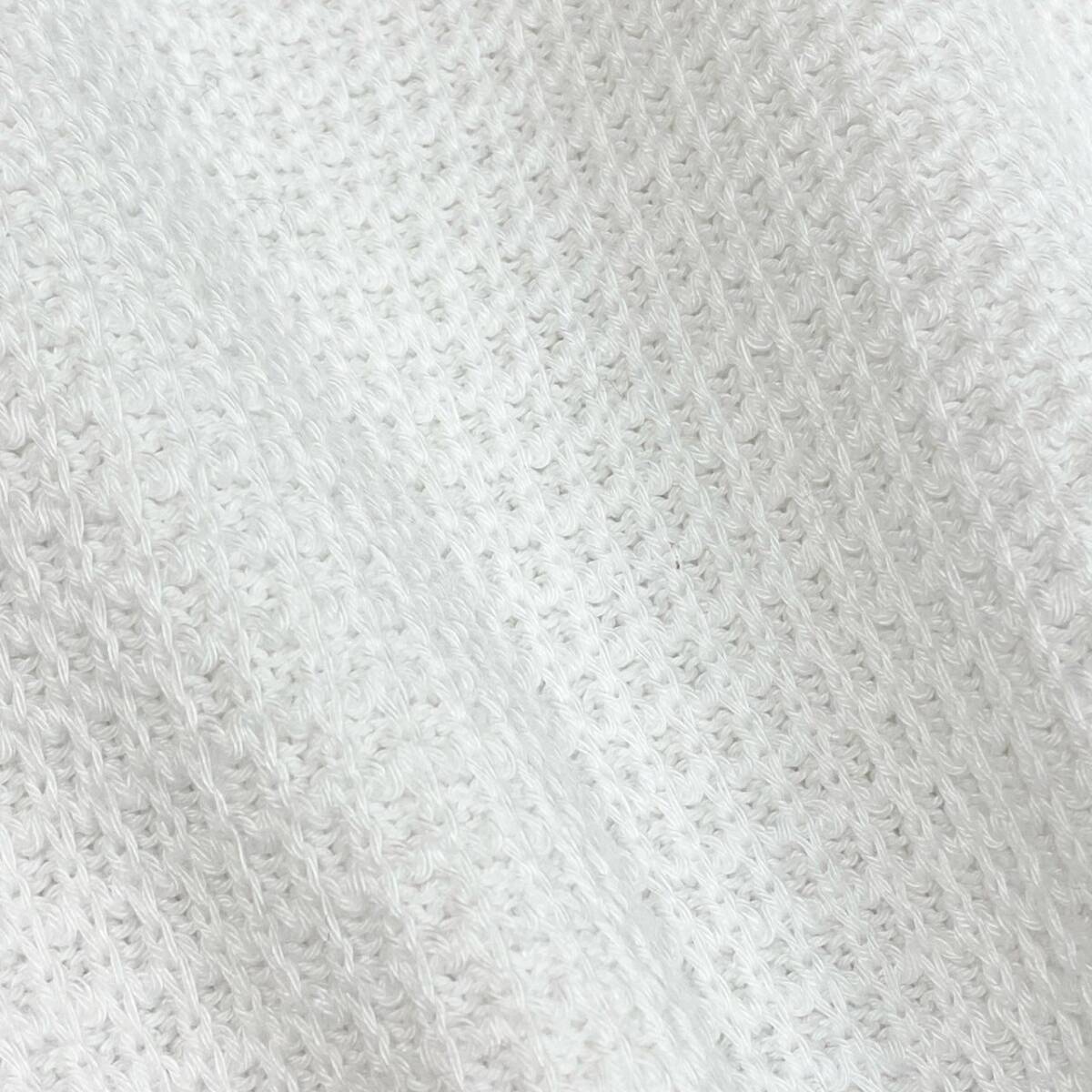 76k21 VERSACE ヴェルサーチ vintage front logo knitwear ロゴ刺繍 ニット サイズS ホワイト レディース トップスk02i_画像6