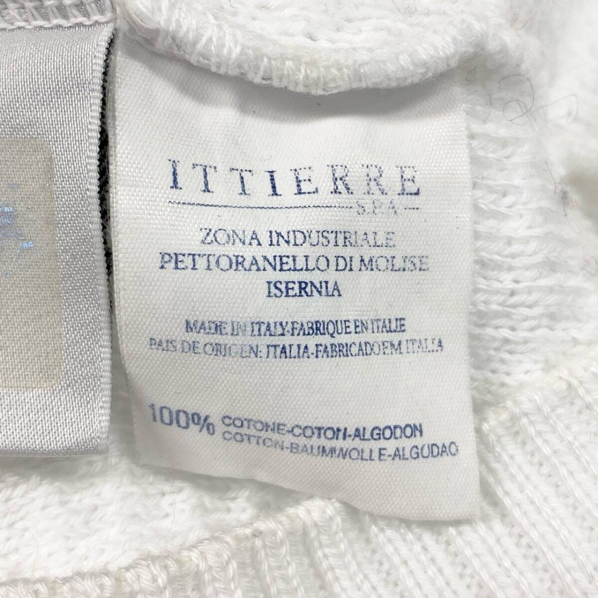 76k21 VERSACE ヴェルサーチ vintage front logo knitwear ロゴ刺繍 ニット サイズS ホワイト レディース トップスk02i_画像7