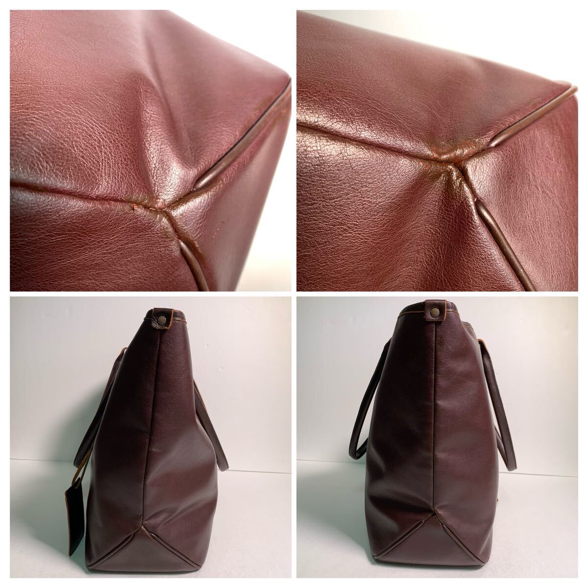 BEAUTY&YOUTH 本革 レザー トートバッグ ビジネストート ブラウン 肩掛け A4収納_画像6