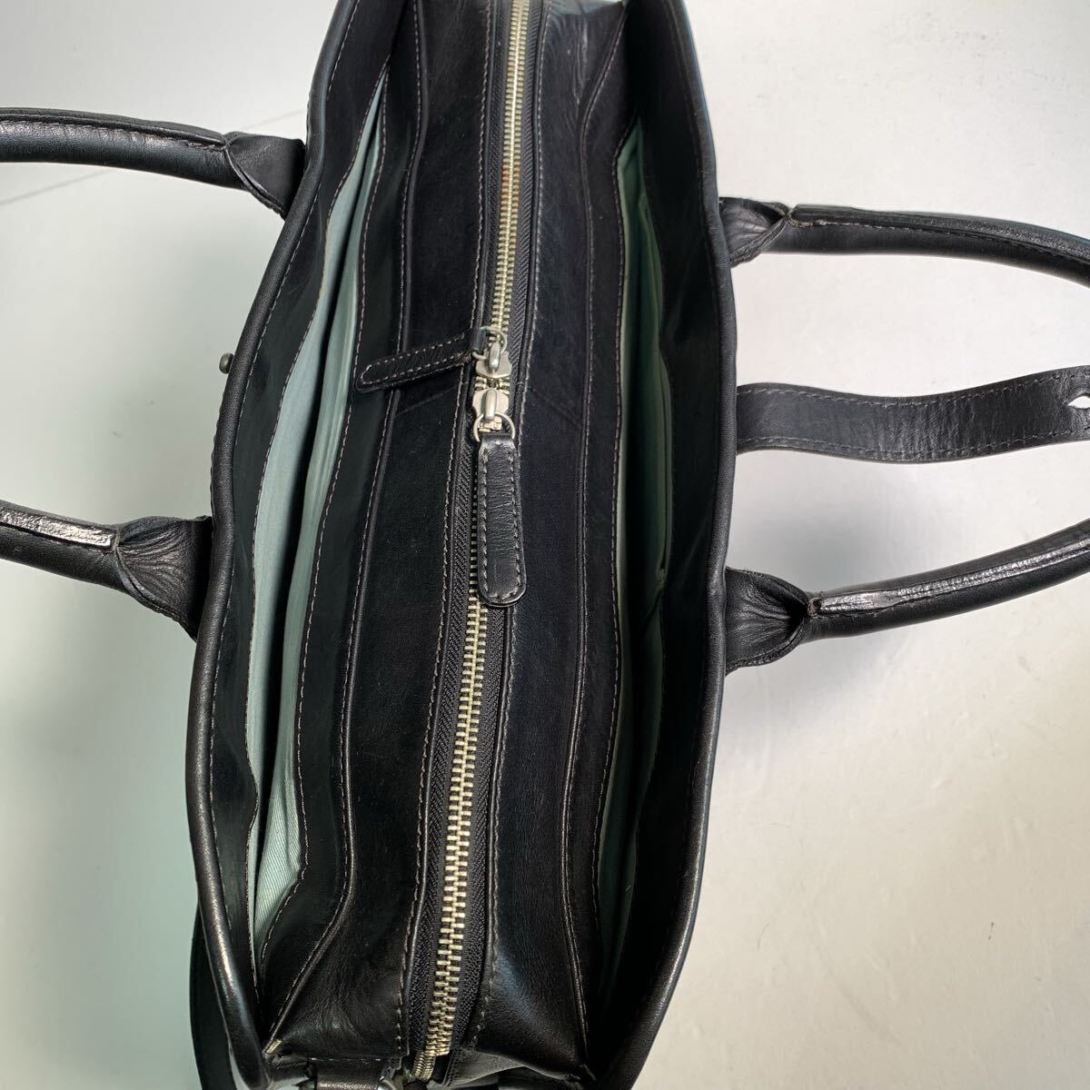 INDEED 本革 2way 3部屋 ビジネスバッグ レザー 黒 日本製 レザーバッグ ブラック_画像5