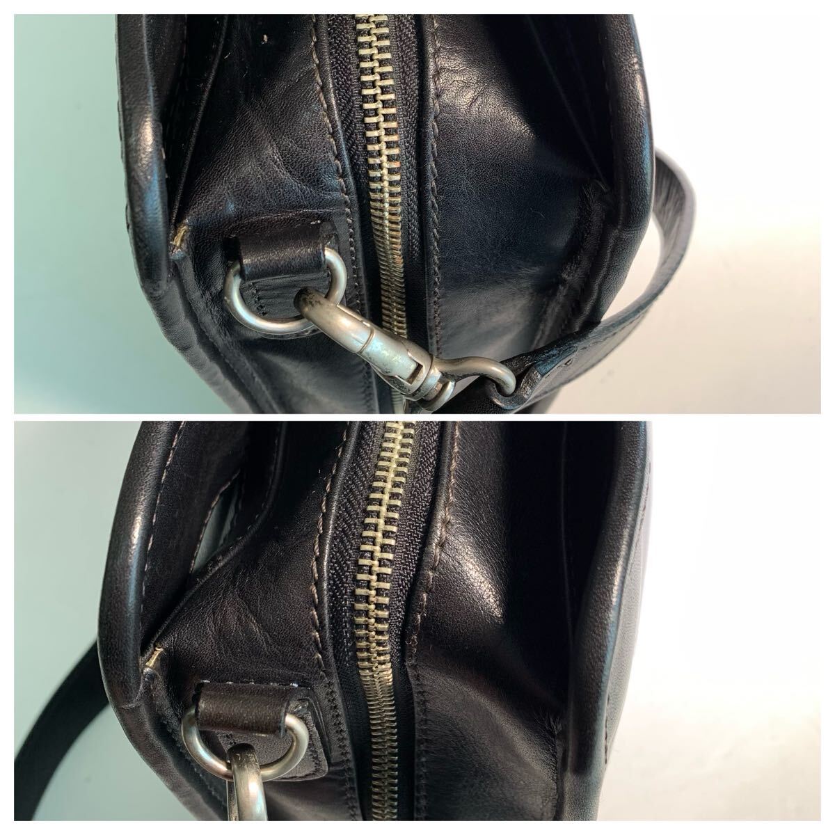 INDEED 本革 2way 3部屋 ビジネスバッグ レザー 黒 日本製 レザーバッグ ブラック_画像7