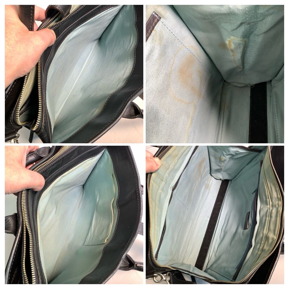 INDEED 本革 2way 3部屋 ビジネスバッグ レザー 黒 日本製 レザーバッグ ブラック_画像9