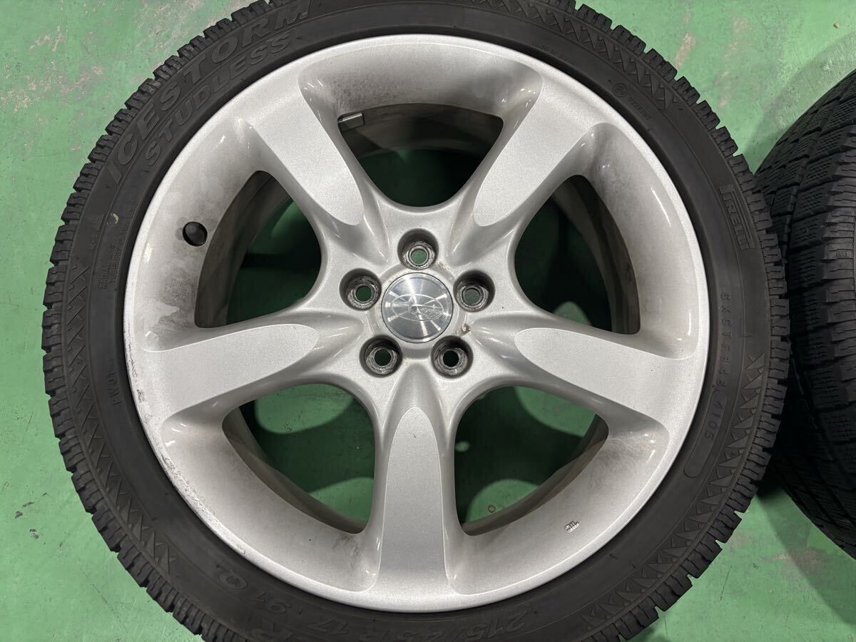 スバル レガシィ BP5 BL5 純正アルミホイール 17インチ 7J+55 4x100 4本セット インプレッサ等にも 中古 _画像2