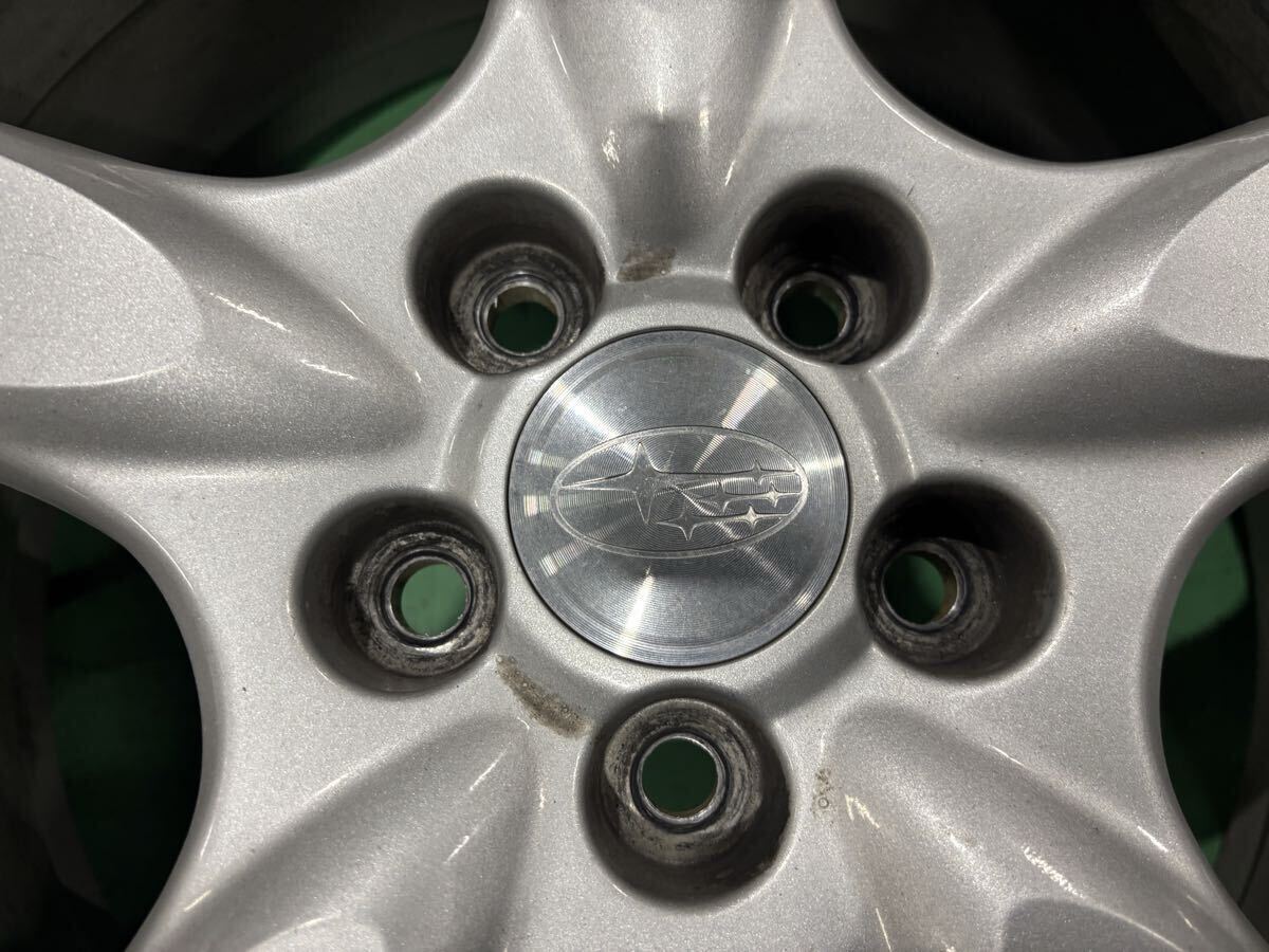 スバル レガシィ BP5 BL5 純正アルミホイール 17インチ 7J+55 4x100 4本セット インプレッサ等にも 中古 _画像6