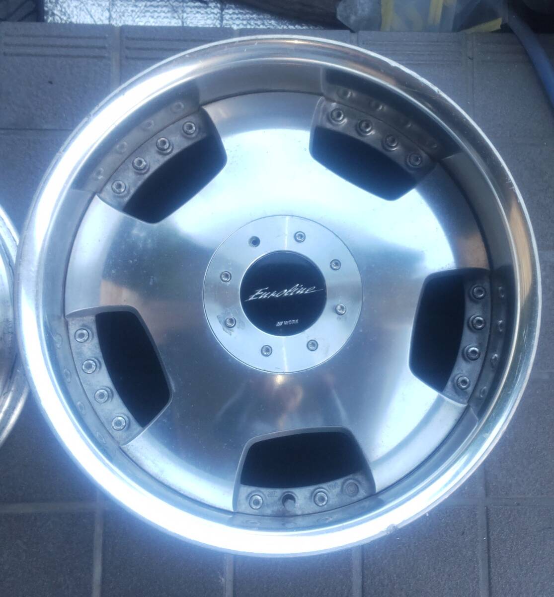 18インチ work ユーロライン 114.3 4穴 5穴 マルチ 8.5jj+20 2本 ワーク EUROLINE 塗装剥離_画像2