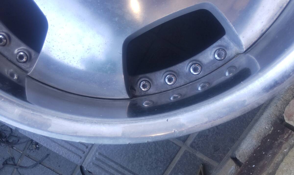 18インチ work ユーロライン 114.3 4穴 5穴 マルチ 8.5jj+20 2本 ワーク EUROLINE 塗装剥離_画像6