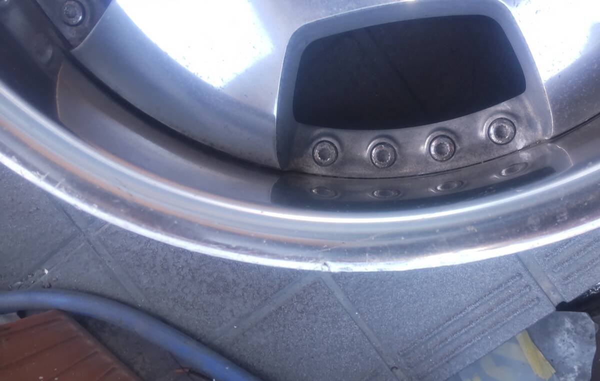 18インチ work ユーロライン 114.3 4穴 5穴 マルチ 8.5jj+20 2本 ワーク EUROLINE 塗装剥離_画像7